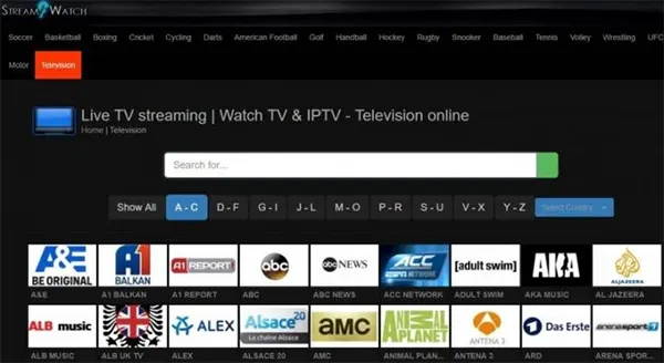 Stream2watch home page